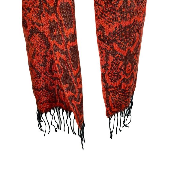 Cejon Italian Acrylic Red Python Print Scarf - Picture 8 of 10
